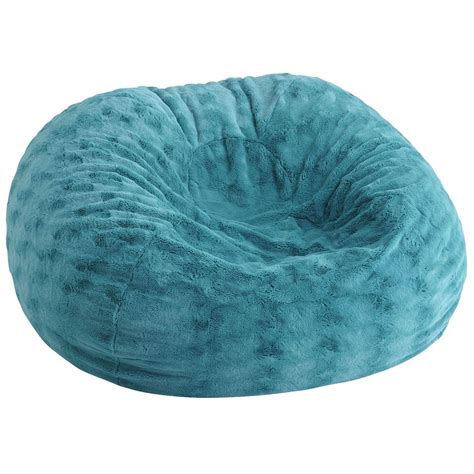 teal fuzzy bean bag chair